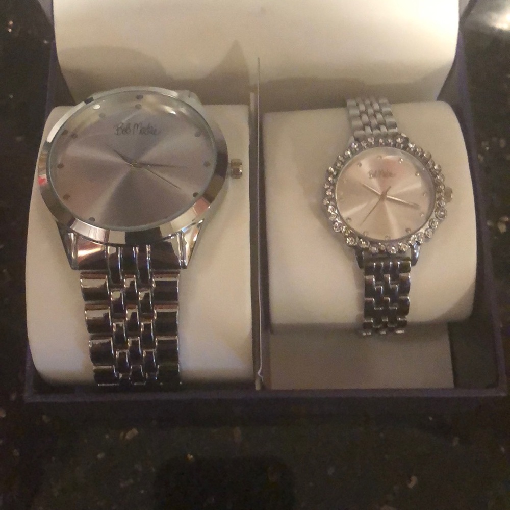 Bob Mackie His/Her Glitz watch set - NEW